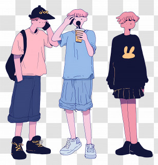 Lots Of People - Trendy Teens In Casual Fashion Transparent PNG