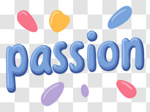 Passion - Blue 3D Passion Word Art Transparent PNG