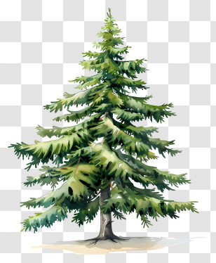 Fir Tree - Evergreen Tree With Lush Green Branches Transparent PNG