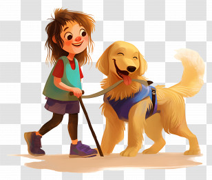 Blind Girl - Girl And Her Guide Dog Transparent PNG