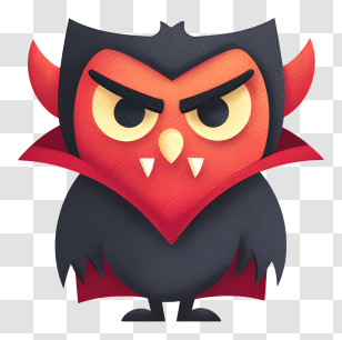 Angry Vampire Monster - Owl Vampire Cartoon For Halloween Transparent PNG