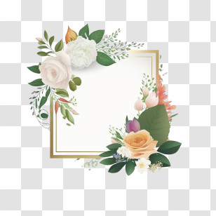 Photo Frame - Decorative Frame With Colorful Floral Elements Transparent PNG