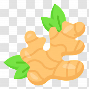Turmeric - Ginger Root With Leaves Transparent PNG