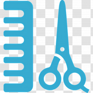 Beauty Salon - Comb And Scissors For Haircut Transparent PNG