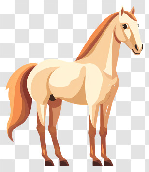 Horse Standing - Cartoon Horse Illustration For Kids Transparent PNG