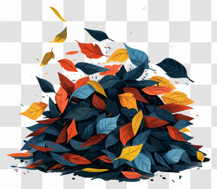 Leaf Pile - A Pile Of Colorful Autumn Leaves Transparent PNG
