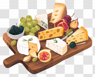 Cheese Board - Food Platter With Cheese, Fruits, And Olives Transparent PNG