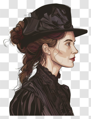 Victorian Woman - Victorian Lady In Profile Transparent PNG