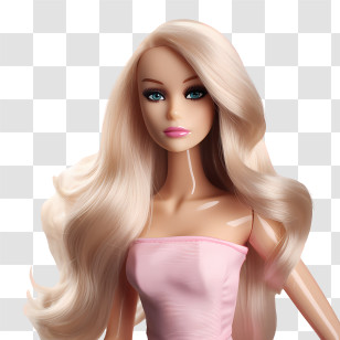 Barbie - Blonde Doll In Pink Dress For Fashion Play Transparent PNG