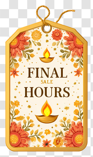 Diwali Final Hours Sale - Final Sale Hours Diwali Tag Transparent PNG
