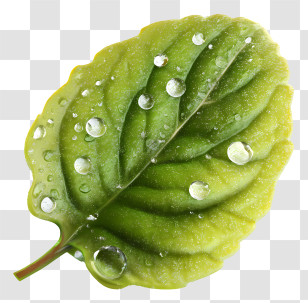 Fresh Leaf - Fresh Green Leaf With Dew Transparent PNG