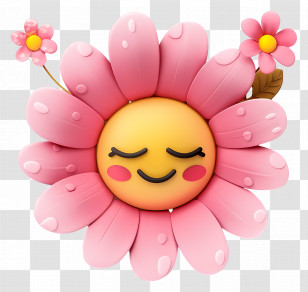 Flower - Sleeping Pink Flower Cartoon Transparent PNG