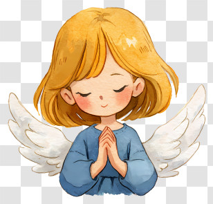 Angel Child - Peaceful Angel With Wings Transparent PNG