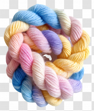 Knitting Wool - Colorful Yarn In Pastel Shades Transparent PNG