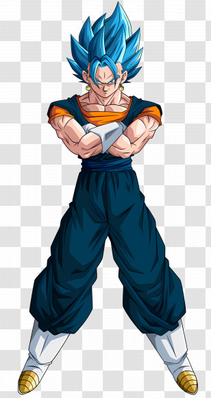 Vegito - Anime Warrior With Blue Hair Transparent PNG