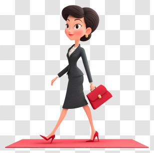 Walking On Red Carpet - Businesswoman With Red Briefcase Transparent PNG