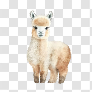 Watercolor Llama
 - Cute Llama Illustration Transparent PNG