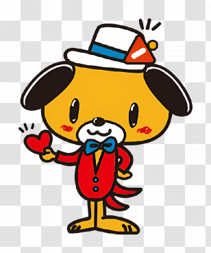 Littlelovin - Cartoon Dog In Suit Holding Heart Transparent PNG