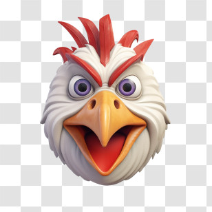 Rooster - Funny Cartoon Chicken Head Transparent PNG