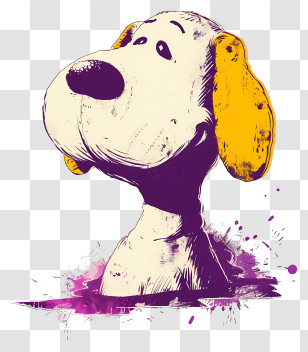 Snoopy - Cartoon Dog With Yellow Ears Transparent PNG