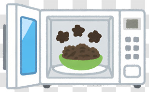 Icon - Microwave With Burned Food Inside Transparent PNG