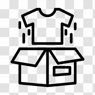 Clothes Box - Black And White Shirt In Box Transparent PNG