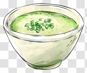 Green Soup Bowl - Green Soup Bowl With Herbs Transparent PNG
