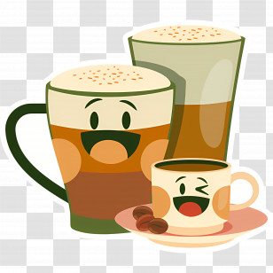 Coffee Break - Cute Coffee Cups Illustration Transparent PNG