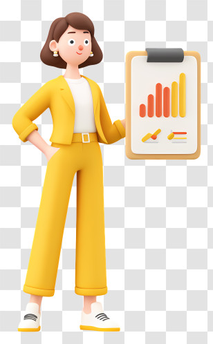 Business Report Presentation - Woman Presenting Data With Clipboard Transparent PNG