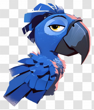 Blue Macaw - Blue Parrot Cartoon Character Transparent PNG