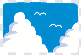 Background - Blue Sky With Clouds And Birds Transparent PNG