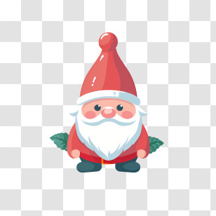 Christmas Gnome - Cute Santa Claus Character In Festive Cartoon Style Transparent PNG