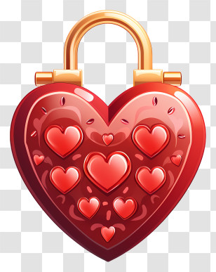 Lock - Heart-Shaped Padlock With Romantic Design Transparent PNG