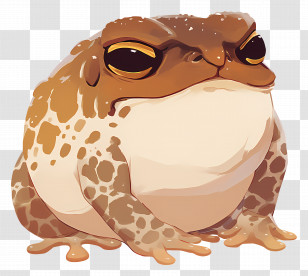 Chubby Toad - Brown Toad Illustration Transparent PNG