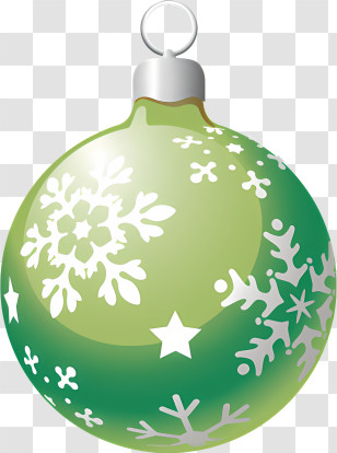 Green Christmas Ornament - Green Snowflake Bauble Ornament For Christmas Transparent PNG