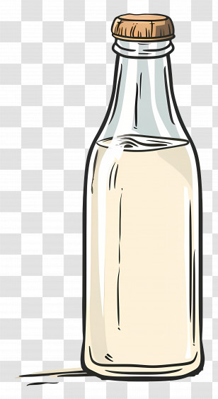 Glass Milk Bottle Illustration - Illustration Of Glass Milk Bottle Transparent PNG