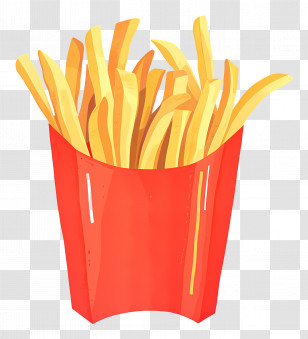 French Fries - Cartoon French Fries In Red Box Transparent PNG