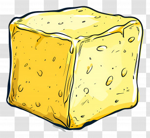 Butter - Yellow Butter Cube Illustration For Food Concepts Transparent PNG