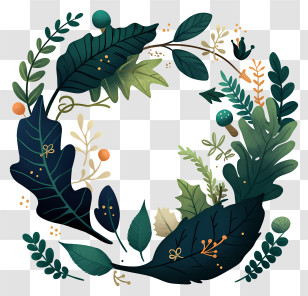 Leaf Frame - Decorative Leaf Circle Frame Transparent PNG