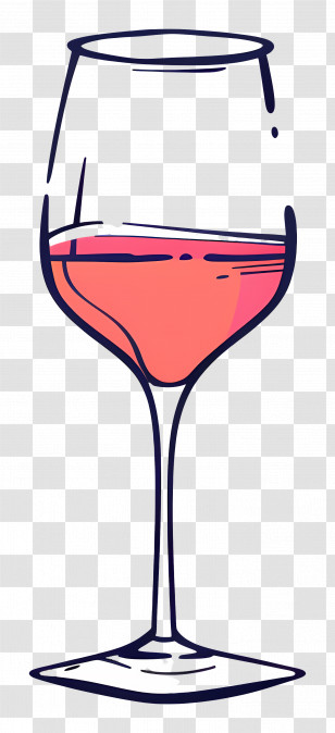 Wine Glass - Stylized Wine Glass Illustration Transparent PNG