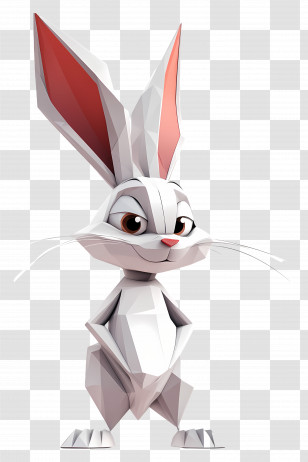 Bugs Bunny - Stylized Geometric Rabbit Transparent PNG
