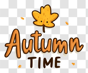 Autumn Logo Word - Autumn Time Lettering Transparent PNG
