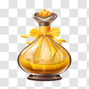 Perfume Bottle - Golden Decorative Perfume Bottle Transparent PNG