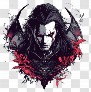 Vampire - Gothic Vampire With Long Hair Transparent PNG
