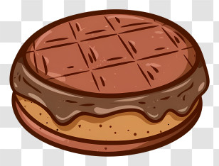 Cartoon - Delicious Chocolate Sandwich Biscuit Transparent PNG