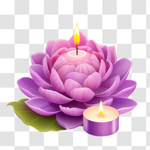 Candle Lotus Flower - Lotus Candle With Tea Light For Decoration Transparent PNG