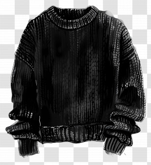 Sweater - Black Knit Sweater Illustration Transparent PNG