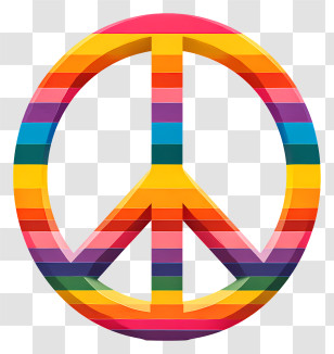 Rainbow Peace Symbol - Colorful Peace Symbol Transparent PNG