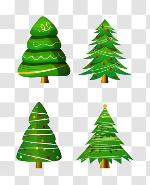 Christmas Trees - Cute Cartoon Christmas Trees For Holiday Decor Transparent PNG