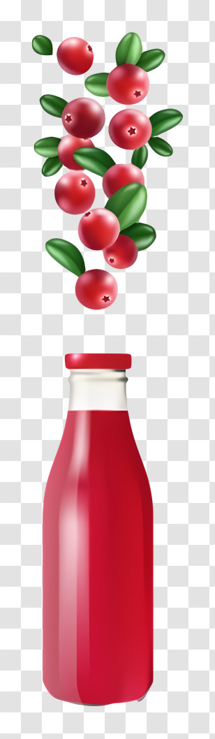 Red Glass Jar - Cranberries And Juice Bottle Transparent PNG
